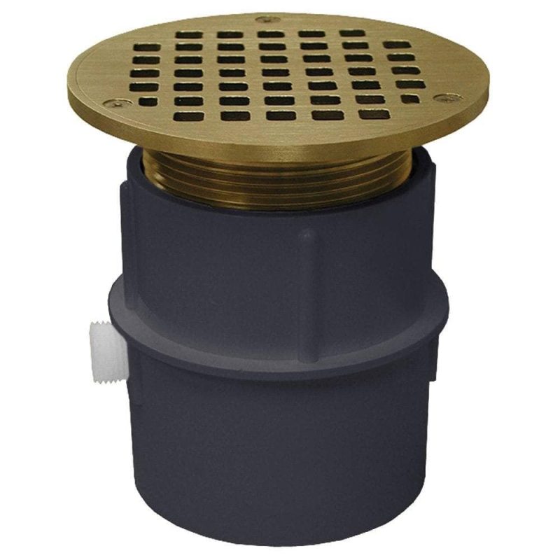 3" PVC Over Pipe Fit Drain Base with 3" Metal Spud and 5" Nickel Bronze Strainer