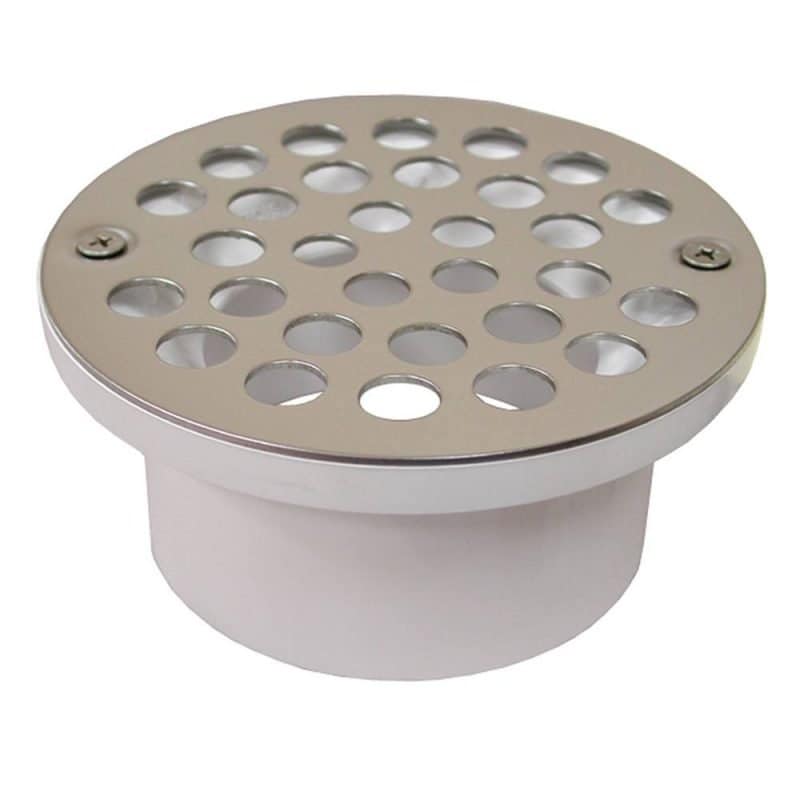 3" x 4" General Purpose PVC Drain with 5" Chrome Plated Round Strainer