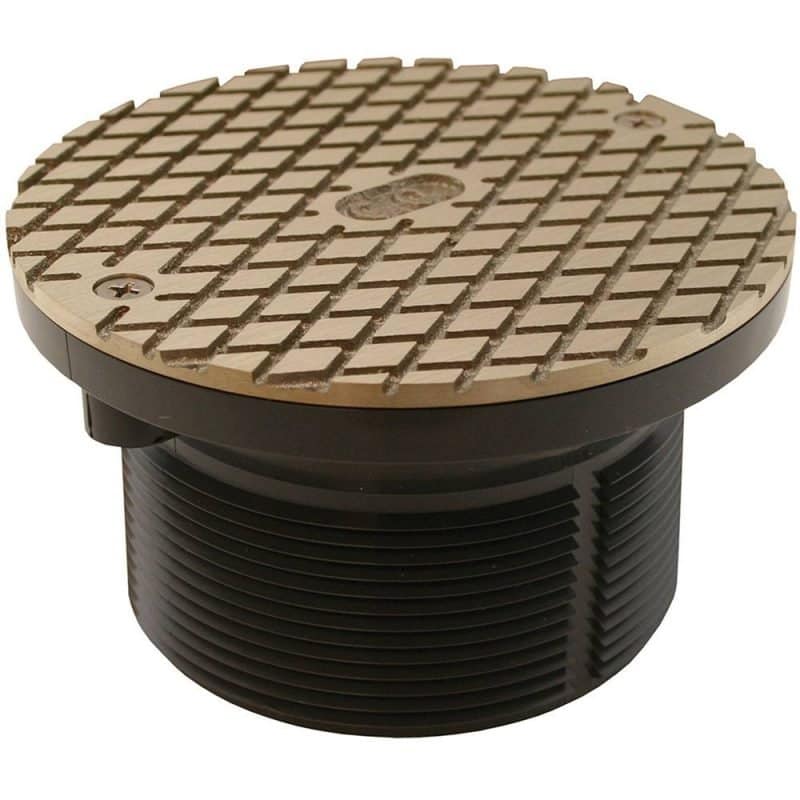 3-1/2" Heavy Duty PVC Cleanout Spud with 6" Nickel Bronze Round Cover