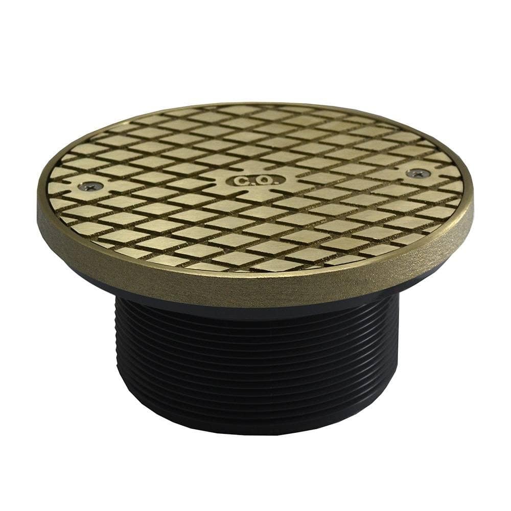 4" Heavy Duty PVC Cleanout Spud with 6" Nickel Bronze Round Cover with Ring