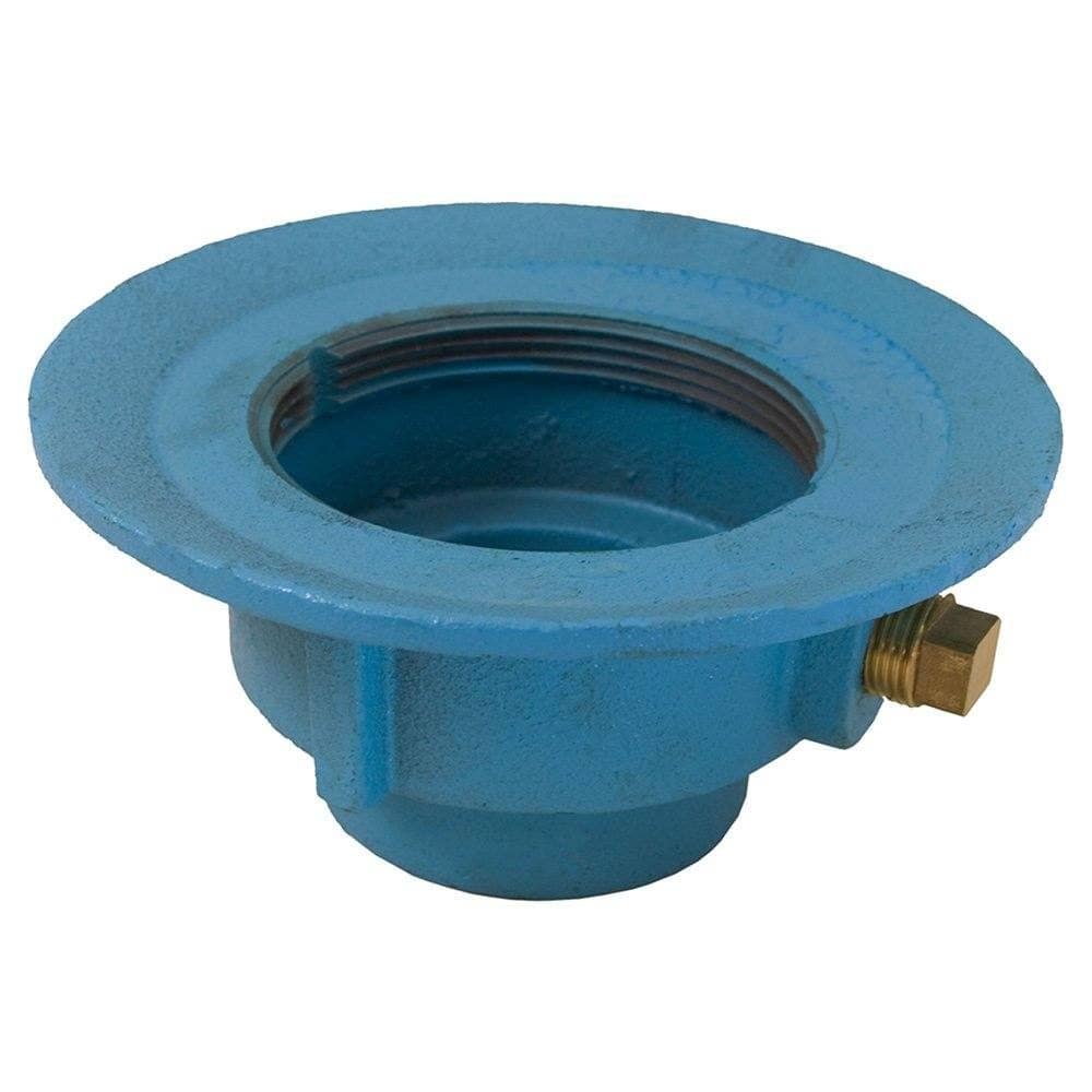 3" Code Blue No Hub Slab Drain Body with 7" Pan and 3-1/2" Spud Size - 3-3/8" Height