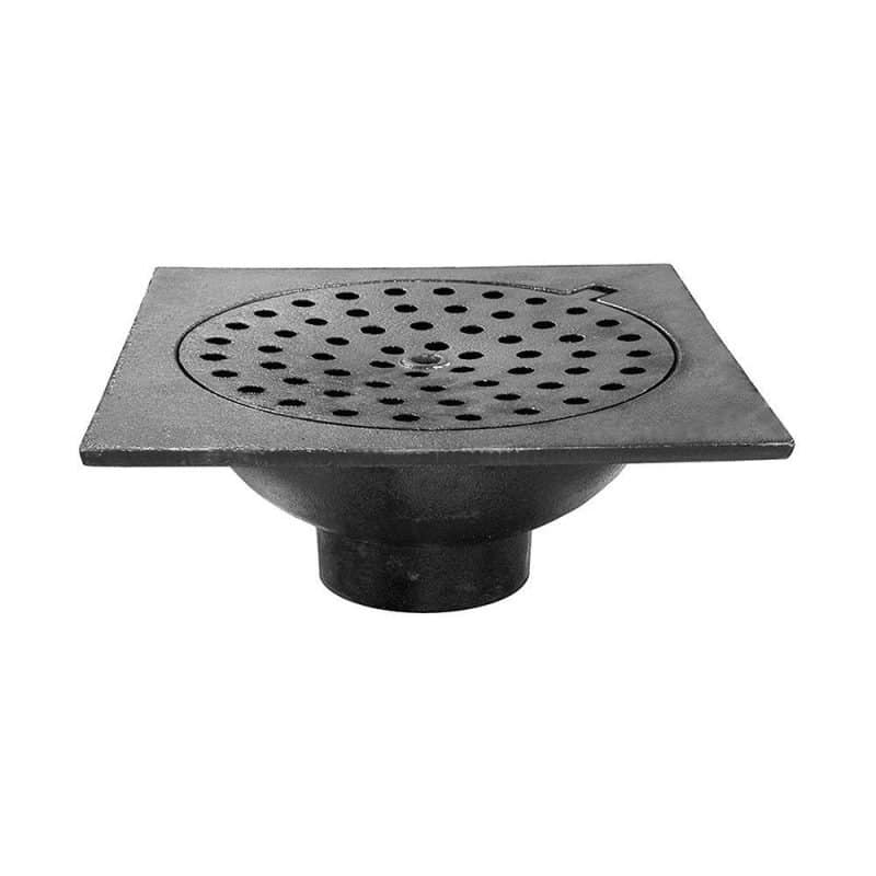 9" x 9" x 3" No Hub Bell Trap with Hinged Lid
