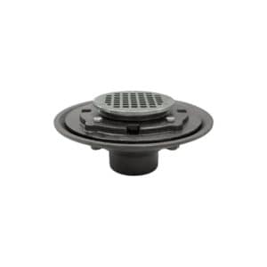 3" Heavy Duty No Hub Floor Drain/Shower Drain with 10" Pan and 5" Chrome Plated Round Strainer - Height 4-1/2" - 6-1/2"
