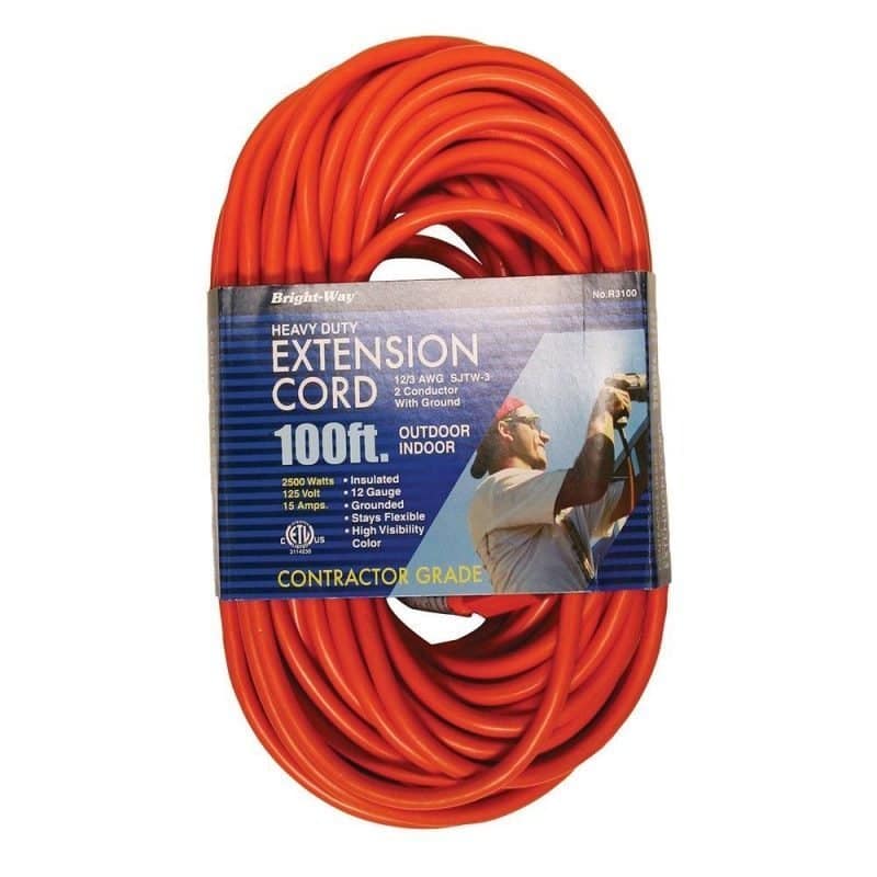 12/3 100 ft. Orange Extension Cord