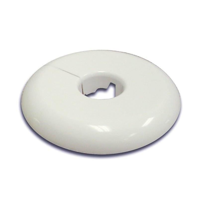 3/8" IPS 1/2" CTS White Flexible Plastic Floor and Ceiling Plate, Box of 12