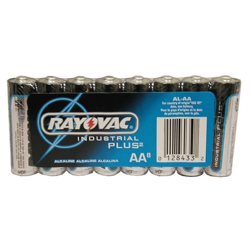 Rayovac Heavy Duty Alkaline Industrial Batteries, AA Size, Pack of 8