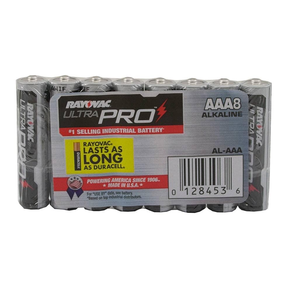Rayovac Heavy Duty Alkaline Industrial Batteries, AAA Size, Pack of 8