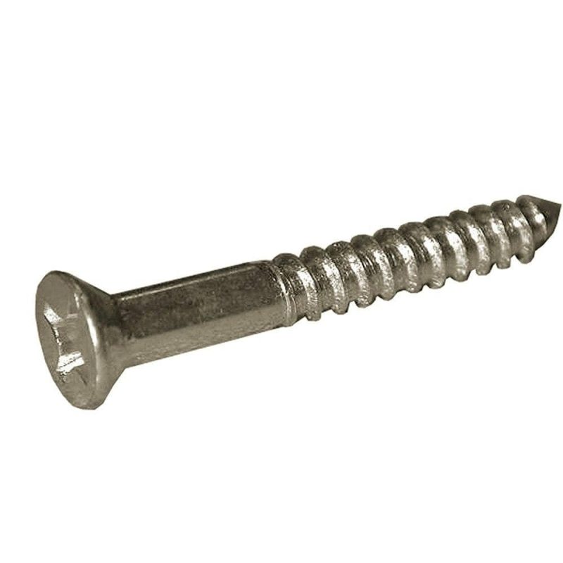 #12 x 2" Flat Phillips Head Brass Wood Screws, 100 pcs.