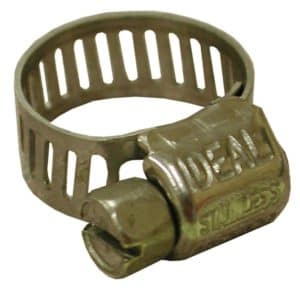 1/4" - 5/8" Micro Size Gear Clamp with 5/16" Band, Part Stainless, Box of 10
