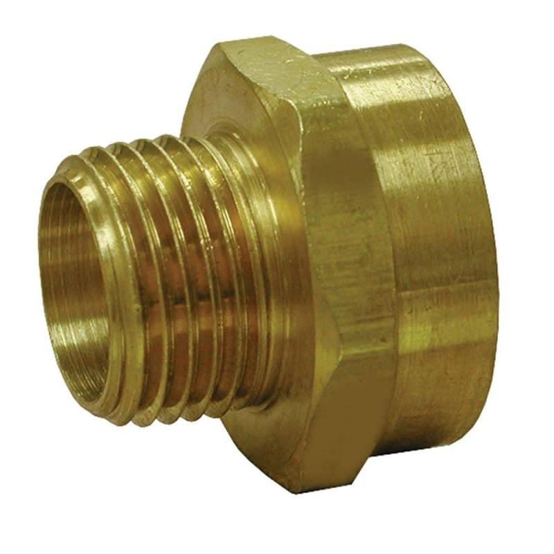 3/4" x 1/2" (1/2" SWT) Brass Garden Hose Fitting, Female Hose To Male Pipe