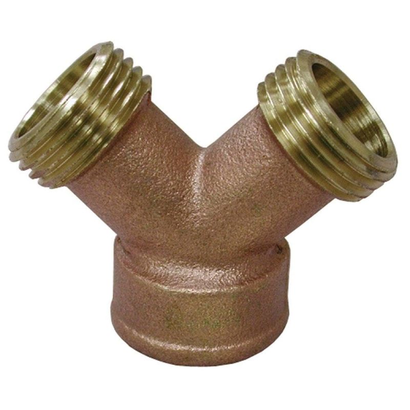 3/4" x 3/4" Brass Garden Hose Wye, Lead Free