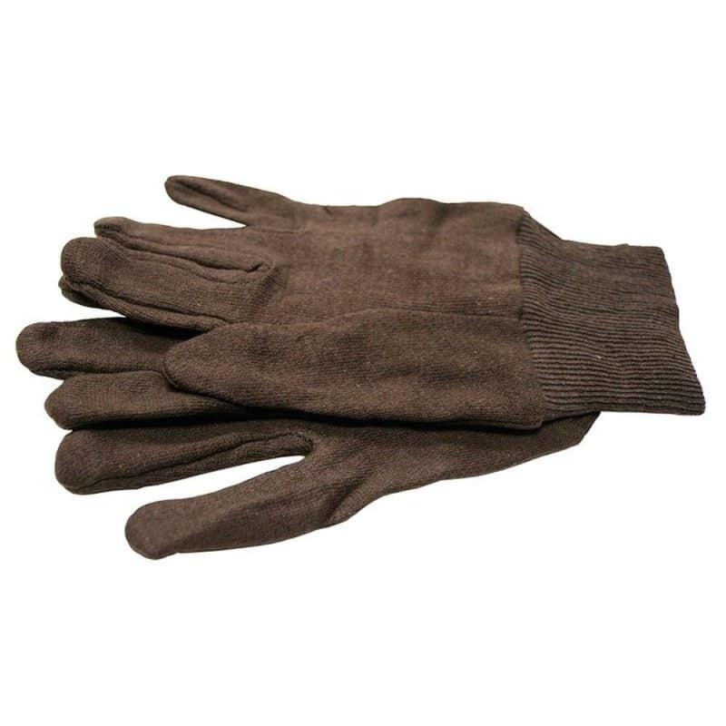 Brown Cotton Jersey Work Gloves