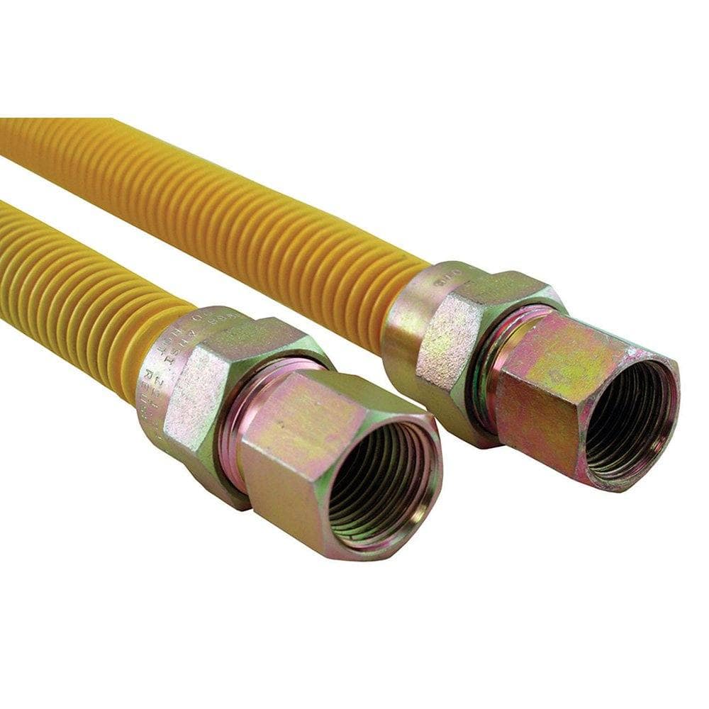 3/8" OD Gas Connector, Coated with Fitting, 3/8"° FIP x 3/8"° FIP x 18"°