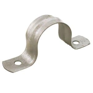 1-1/4" IPS Pipe Strap, Two-Hole, Galvanized, Carton of 50