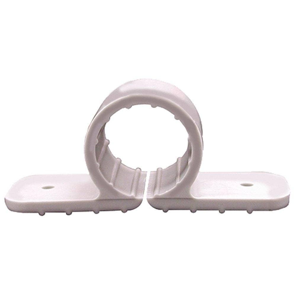 11/4" Plastic TwoHole Pipe Clamp, case of 50 RJ Supply