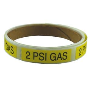 Gas Line Marking Labels, 2 PSI GAS