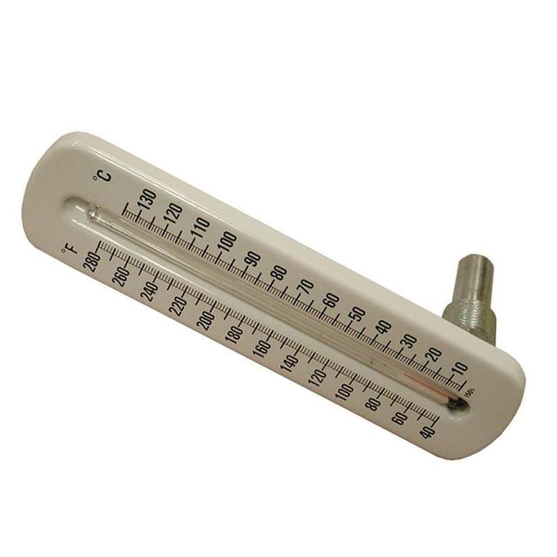 Hot Water and Refrigerant Line Thermometer, Angle Pattern, Brass Well, 1/2" NPT