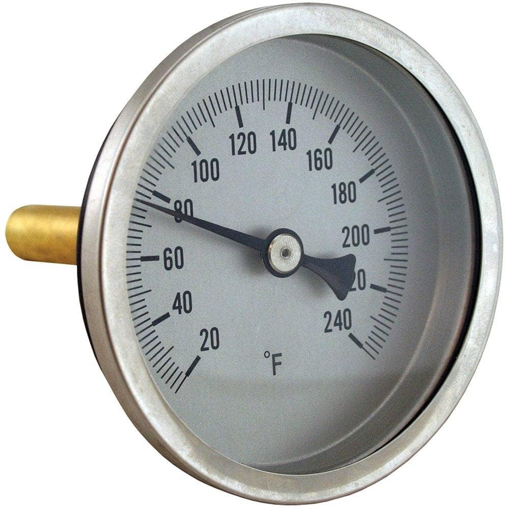 Bi-Metal Dial Thermometer, Angle Outlet with Brass Well