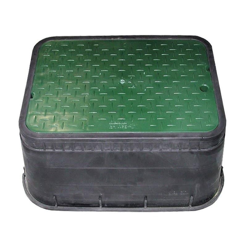 15" Jumbo Water Meter Box and Solid Green Lid