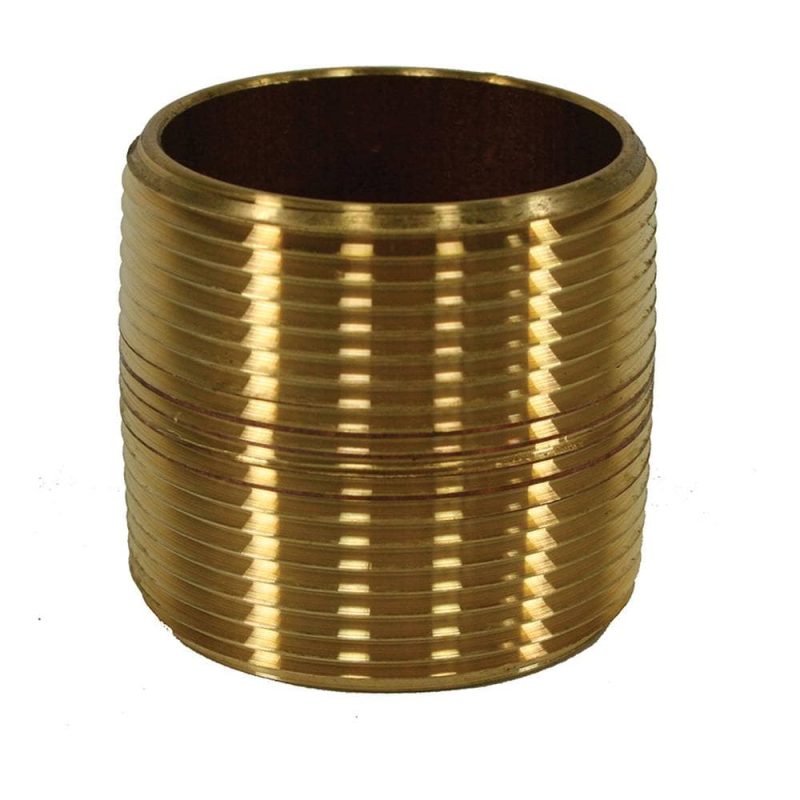 2" x CLOSE Red Brass Pipe Nipple, Lead Free