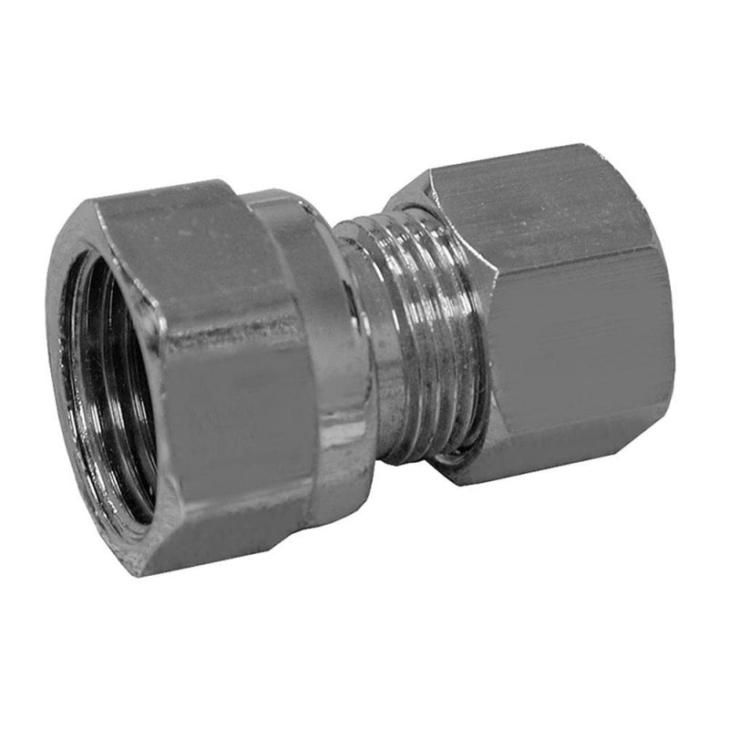 3/8" x 3/8" Chrome Plated Compression x Female Connector, Lead Free