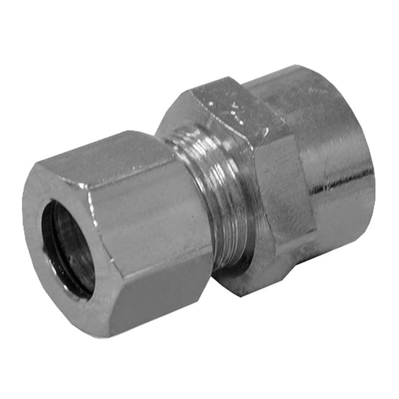 3/8" x 5/8" Chrome Plated Compression x Sweat Adapter, Lead Free