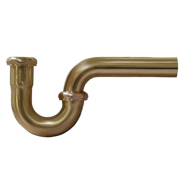 Polished Brass 1-1/4" Brass Tubular P-Trap