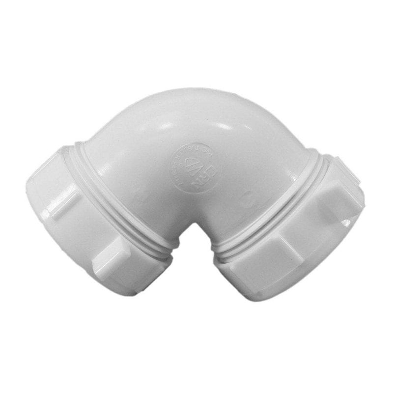 1-1/2" PVC Double Slip Fitting 90 Ell