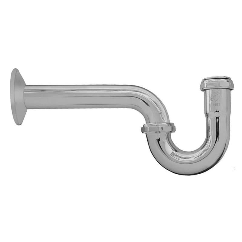1-1/2" Chrome Plated Brass P-Trap with Shallow Escutcheon Less Cleanout 20 Gauge