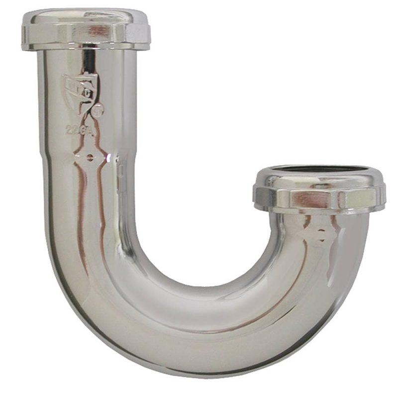 1-1/4" Chrome Plated Brass J-Bend 17 Gauge