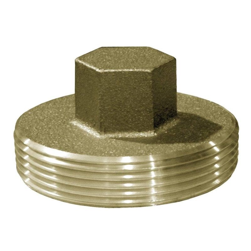 3-1/2" Raised Head Heavy Pattern Brass Plug 3-7/8" OD