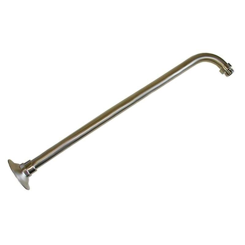 Brushed Nickel 18" 90 Degree Shower Arm with Flange