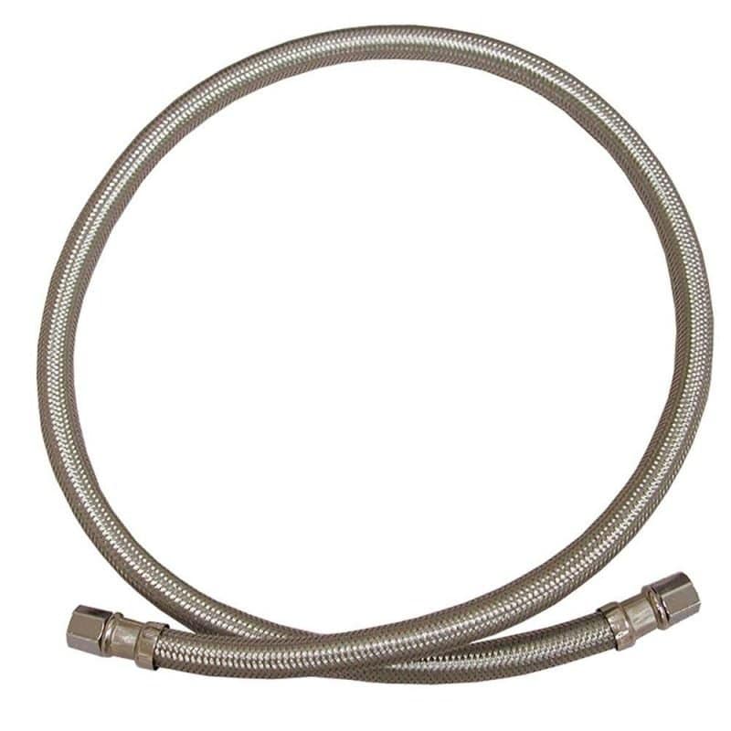 1/4" x 1/4" OD x OD Flexible Stainless Steel Icemaker Connector 60" Length