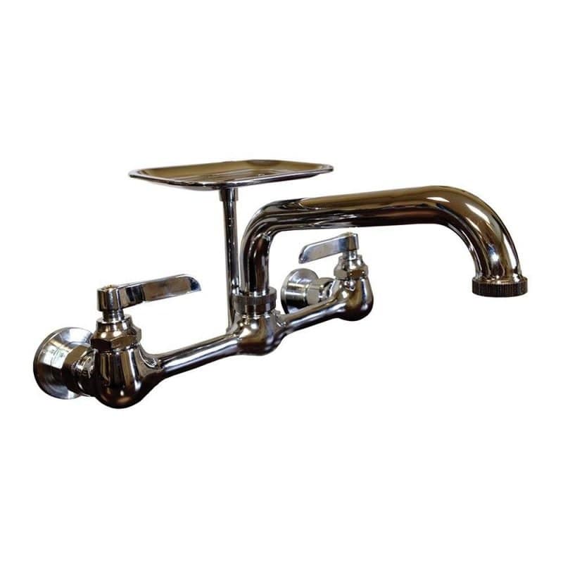 12" Wall Mount Sink Faucet with Tubular Spout