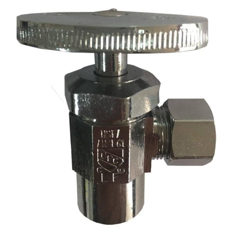 1/2" SWT x 3/8" OD Chrome Plated 180° Supply Stop, Angle