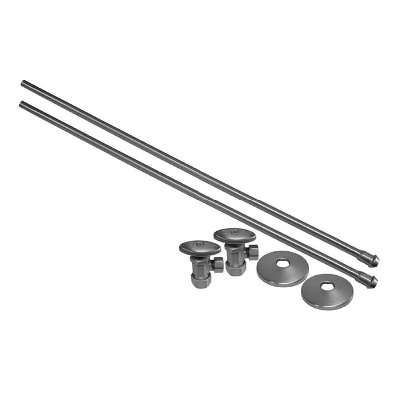 Brushed Nickel 3/8" x 20" Lavatory Supply and 3/8" x 5/8" Angle Stop Kit