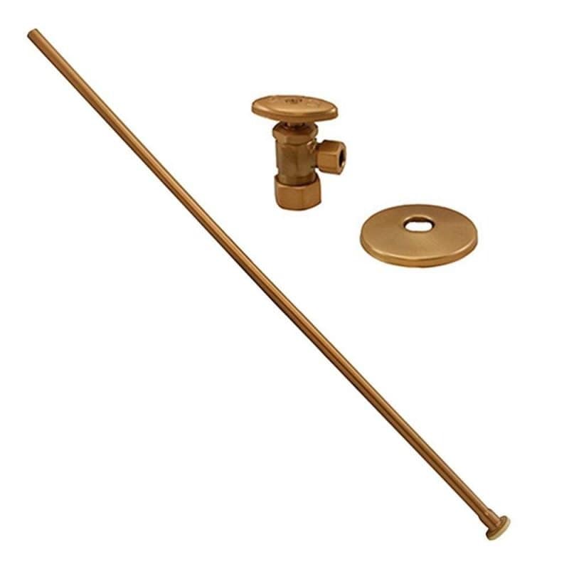 Brushed Bronze 3/8" x 20" Closet Supply and 3/8" x 5/8" Angle Stop Kit