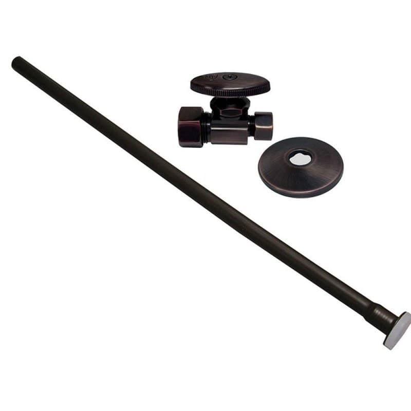 Oil Rubbed Bronze 3/8" x 20" Closet Supply and 3/8" x 5/8" Angle Stop Kit