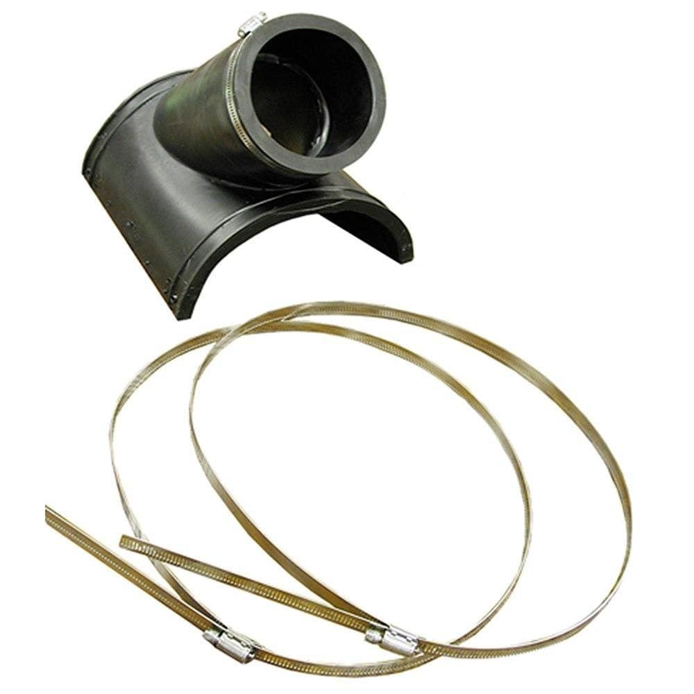 Flexible PVC Saddle Fitting, Wye Pattern, 4" Plastic - 6" Clay Saddle x 4" Schedule 40 Cast Iron or SDR35 Inlet