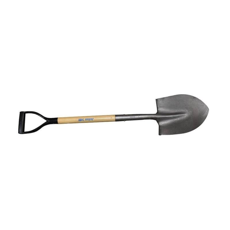 Premium Grade Wood Handle Shovel, D-Handle, Round Point, AMES #BMTDR