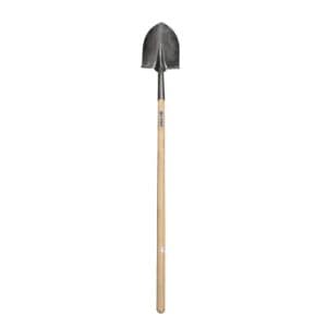Premium Grade Wood Handle Shovel, Long Handle, Round Point, AMES #BMTLR