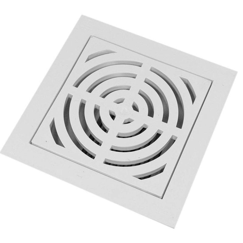 4" PVC Pipe Fit Floor Sink with Full Top Grate and Flat Bottom Grate