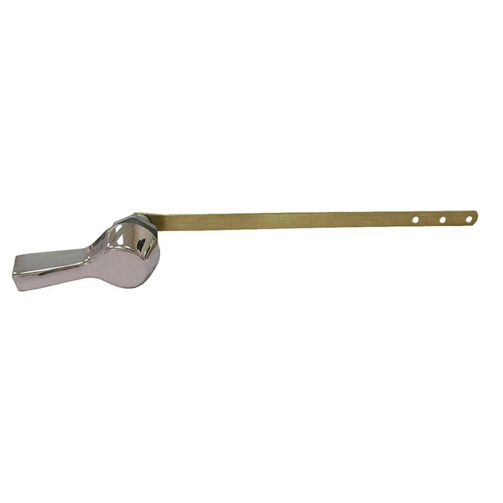 Chrome Plated Fit-All Premium Tank Trip Lever 8" Flat Brass Arm with Metal Spud and Nut