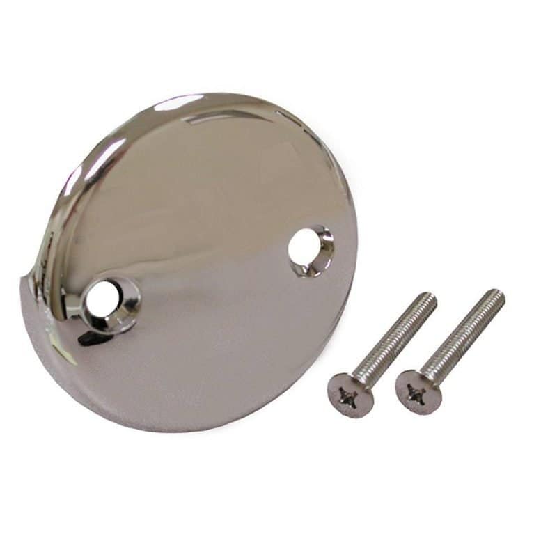 Chrome Plated 2-Hole Waste and Overflow Faceplate with Screws