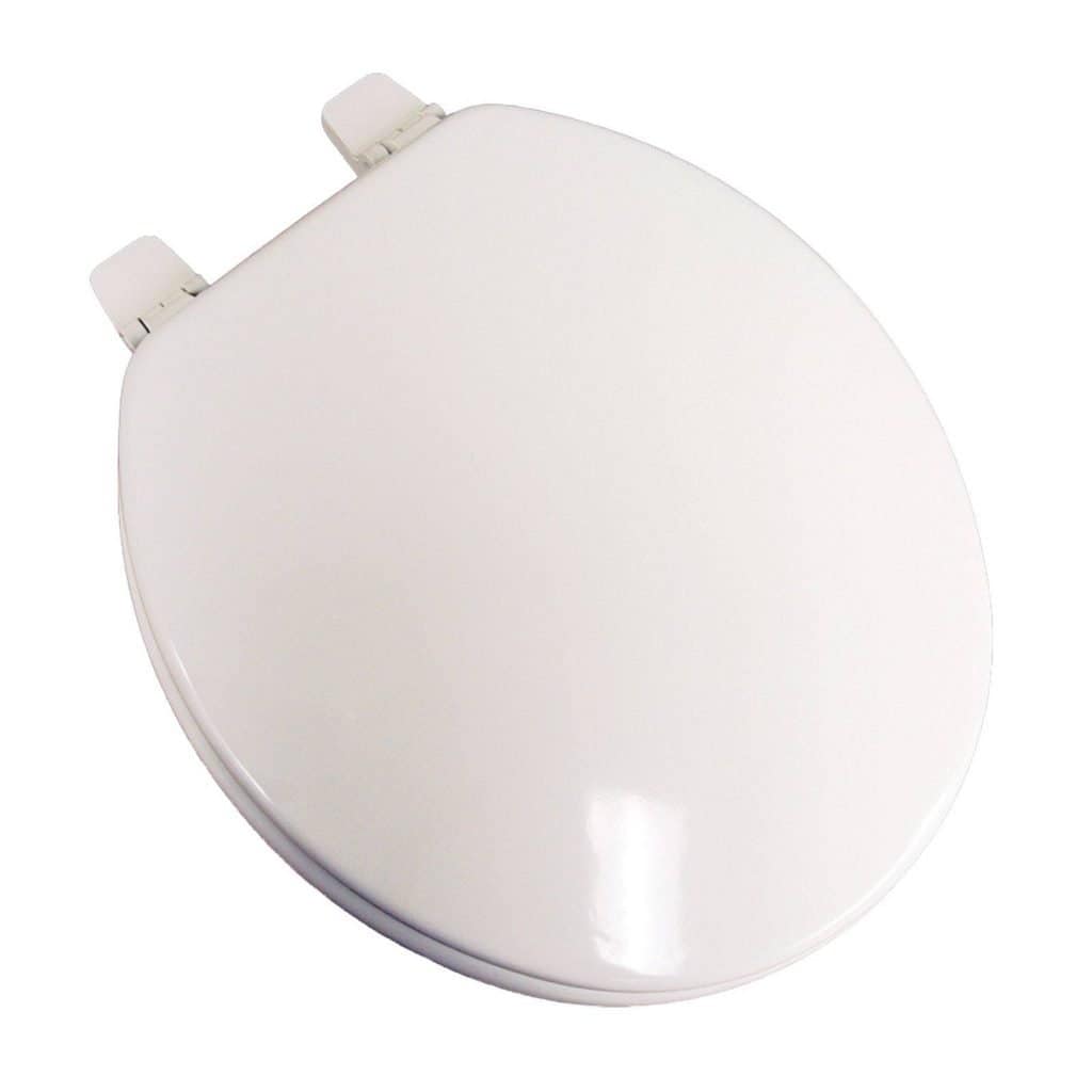 Utility Grade Molded Wood Toilet Seat White Round Closed Front