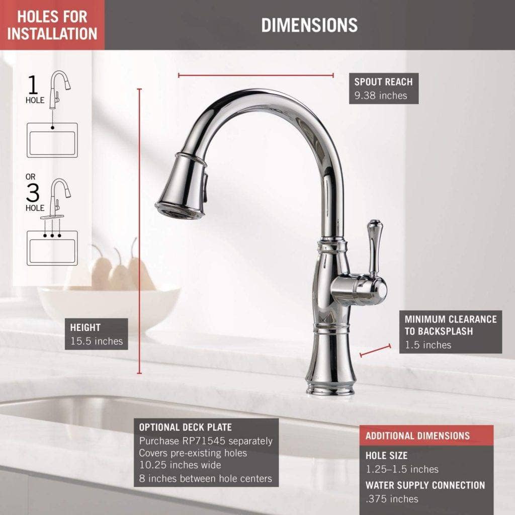 Delta Faucet Cassidy Single-Handle Kitchen Sink Faucet 9197-DST
