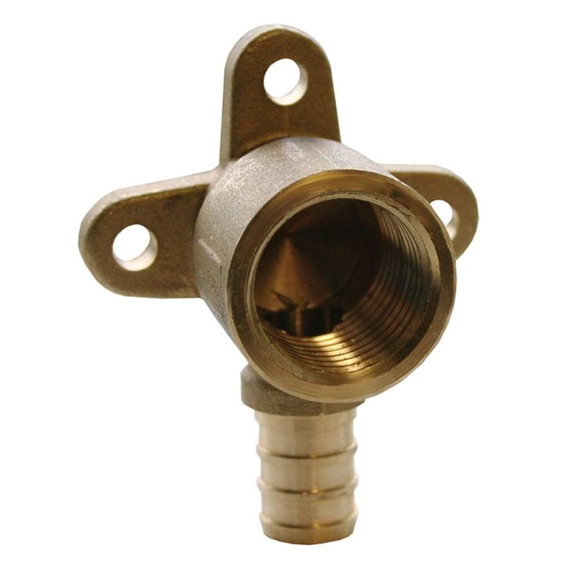 1/2" x 1/2" Brass PEX x Female Drop Ear 90° Elbow, Lead Free