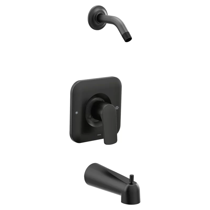 T2813NHBL Rizon Matte Black Posi-Temp Tub/Shower, no Shower Head, 2.5 gpm